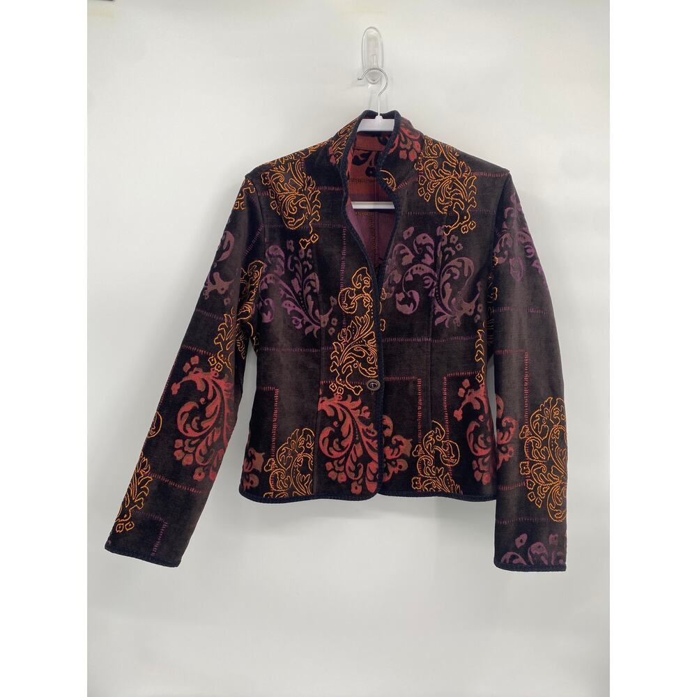 Unknown Brand Tapestry Red Brown Purple Blazer Large